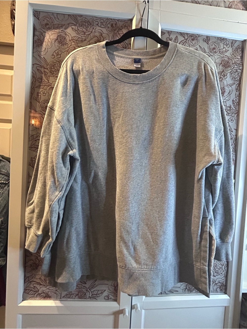 Old Navy Gray Heather Tunic Crewneck Sweatshirt